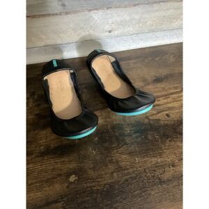 Tieks by Gavrieli Matte Black Leather Ballet Flats Womens Foldable Shoes Size 8